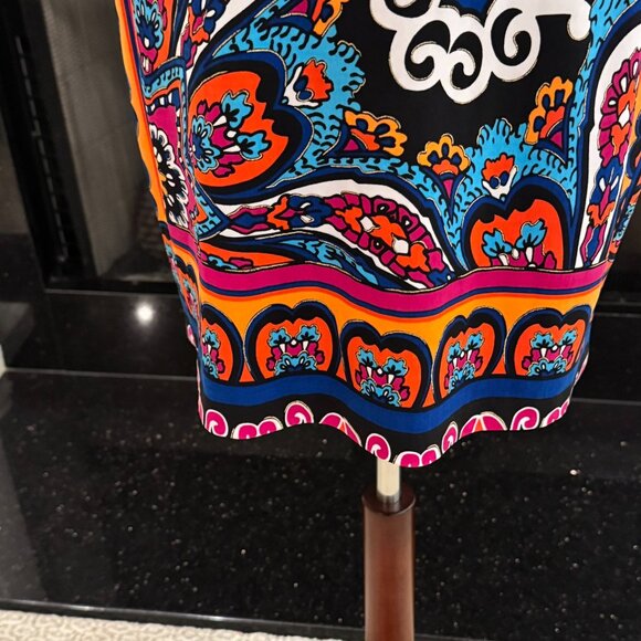 🌺 Cache Multicolor Paisley Halter Dress with Gold Hardware – Size 8 - Picture 2 of 11